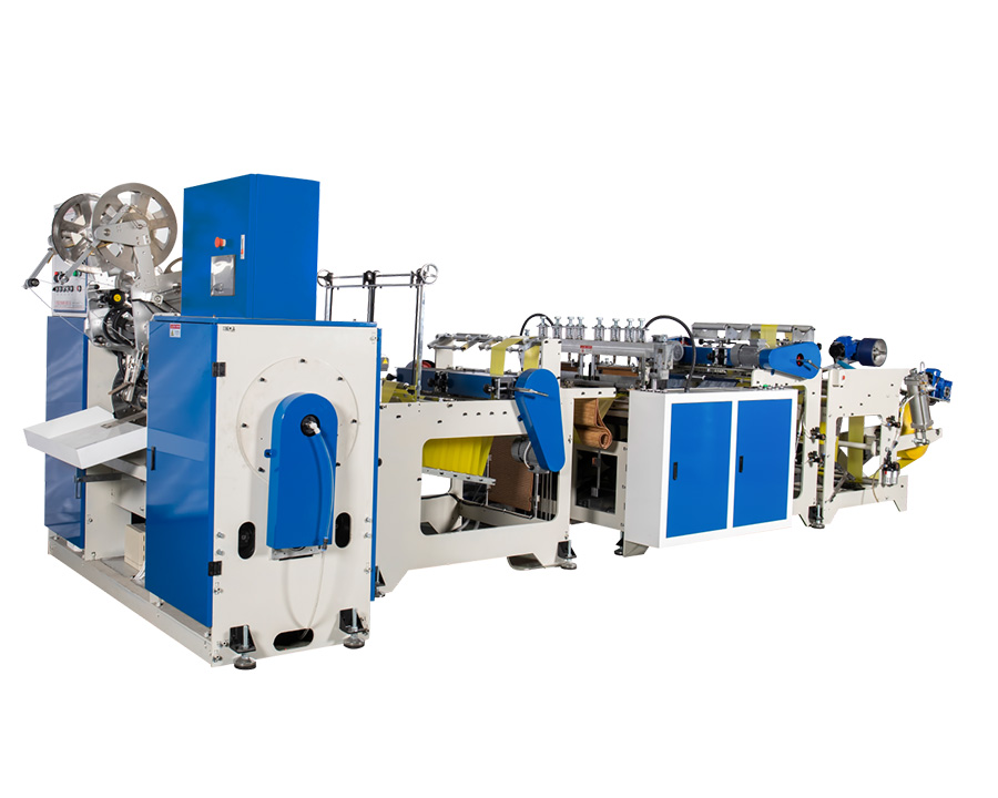 automatic double lines high speed star sealing flat bag on roll making machine(coreless)