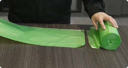 drawstring bag on roll